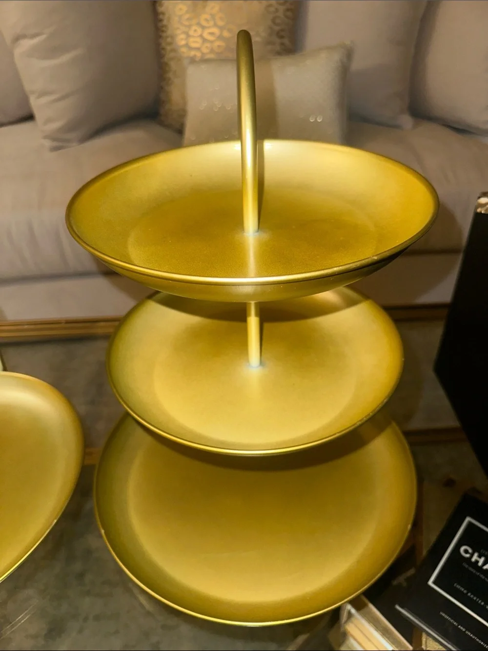 Three-Tier Gold Metal Serving Stand - Elegant Home Serveware